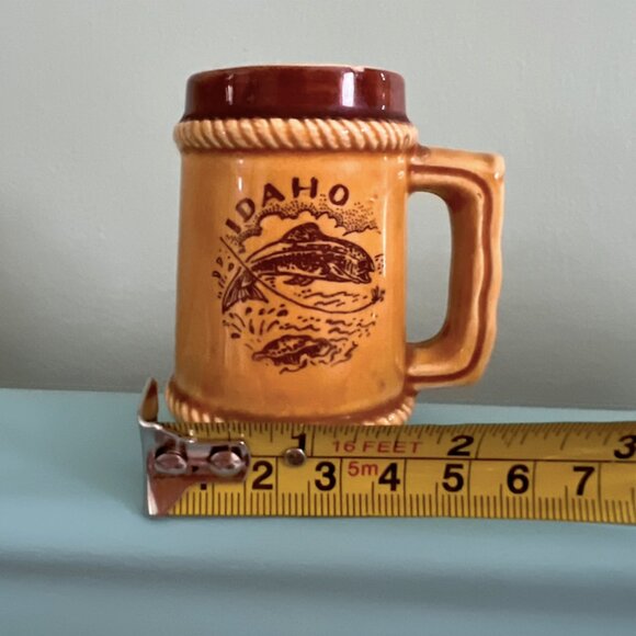 Idaho Fishing 70's Stein Style Salt & Pepper Shaker Set | Retro Kitchenware - Picture 2 of 13